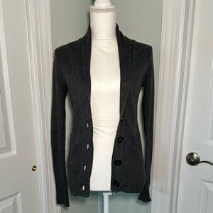 American Eagle Outfitters Charcoal Knit Waffle Cardigan - size small